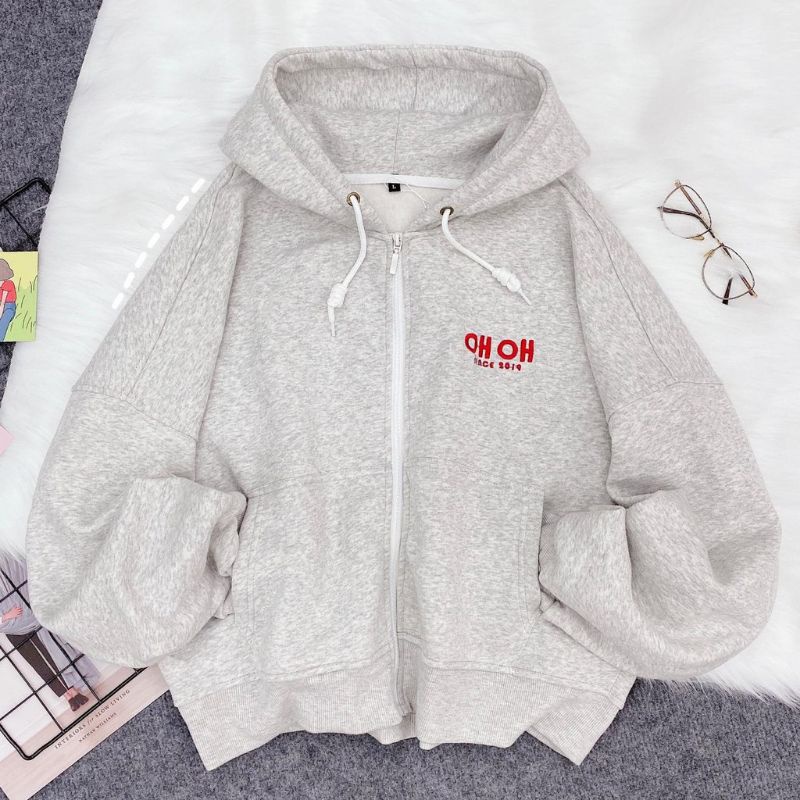 Zip Hoodie OH OH since 2019 BIGSIZE [S - XXXXXL(6XL)] Korean Style / Jaket Zipper Sleting HOHO Cute JUMBO Urban Ulzzang streetwear