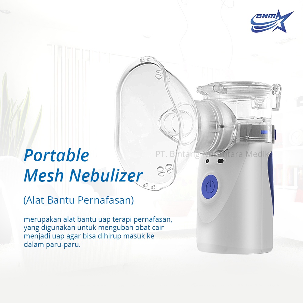 Mesh Nebulizer Alat Bantu Pernafasan Asma Bayi & Dewasa Inhalasi Nebulizer Portable