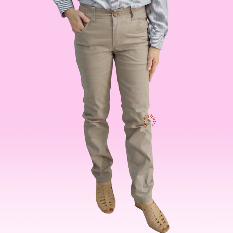 Lovely Zara Office Celana Chino Wanita - BROWN