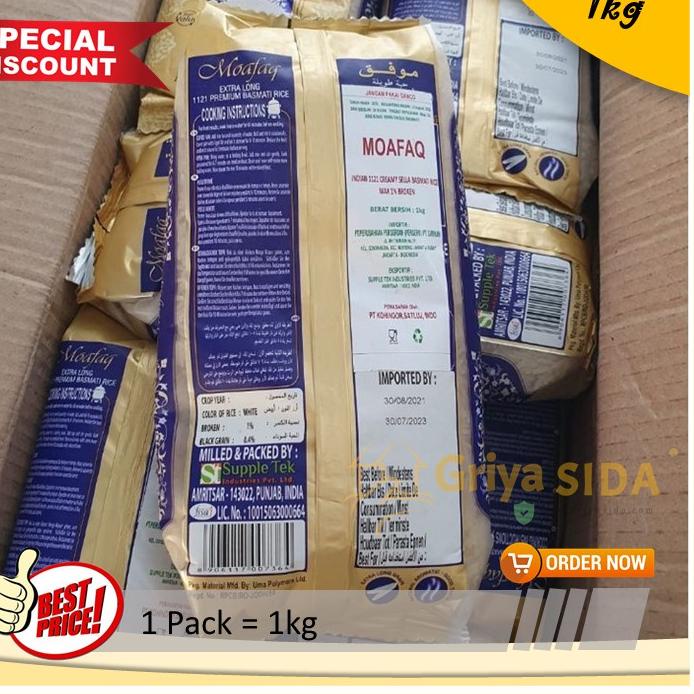 

Terbaru! Beras basmati moafaq 1kg Asli moafaq basmati sella rice bukan abukass