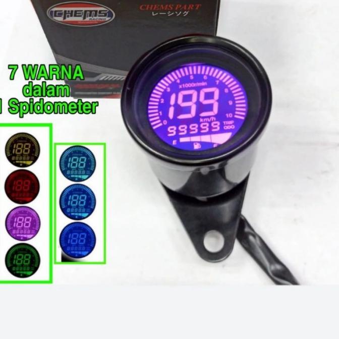 Speedometer Spido Meter Digital Bulat Kecil