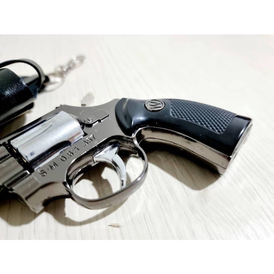 mancis korek api model pistol revolver python plus sarung gun lighter 13Cm