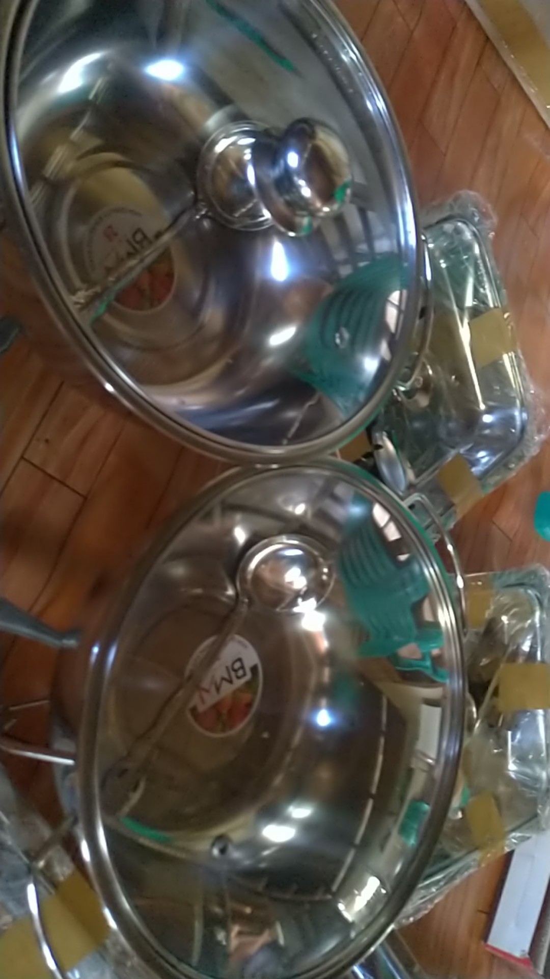 Set 4 Prasmanan Segi Stainless + 1 Warmer Stove Bulat + 5 Sendok Paket Hemat - Alat Dapur Pontianak