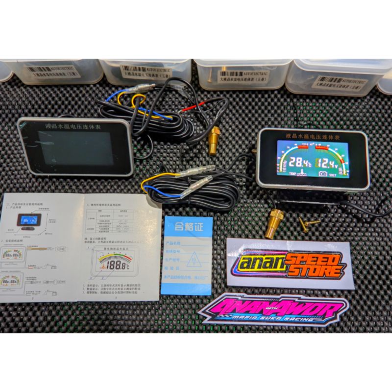 Voltmeter Aki Lcd + Termostat Suhu Digital Semua Motor
