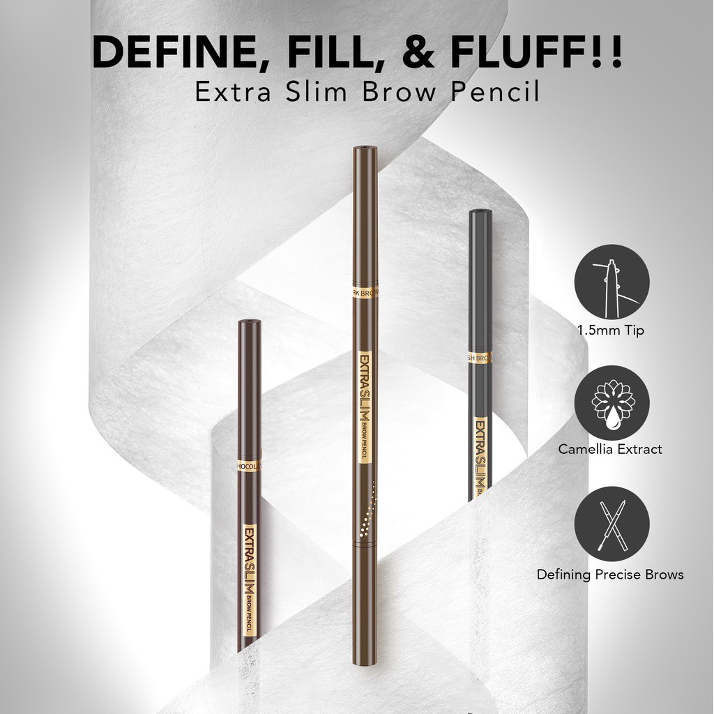 YOU Extra Slim Eyebrow Pencil [Tahan Air | High Pigment| Long Lasting|Waterproof] | Pensil Alis Tahan Air