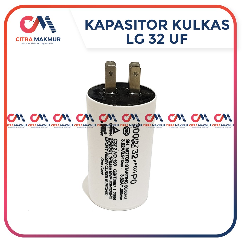 Kapasitor Kulkas 32 uF LG Capasitor 32uf refrigerator 1 2 pintu putih