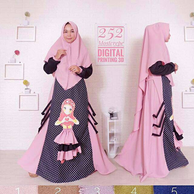 Gamis syari printing