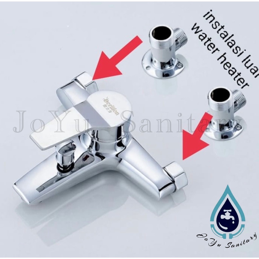 Nepel instalasi Luar Kran shower Panas dingin stainless NP3-sambungan pipa air 1/2 inci 3/4 inci wat
