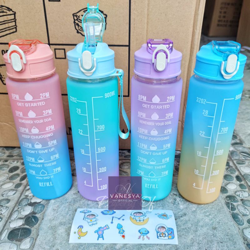 BOTOL PELANGI SEDOTAN + STIKER 1 LITER