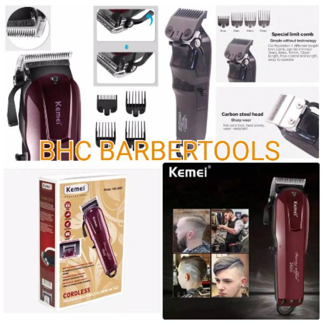 KEMEI 2600 ORIGINAL HAIR CLIPPER MESIN PENCUKUR RAMBUT PORTABLE ELEKTRIK TANPA KABEL WIRELESS