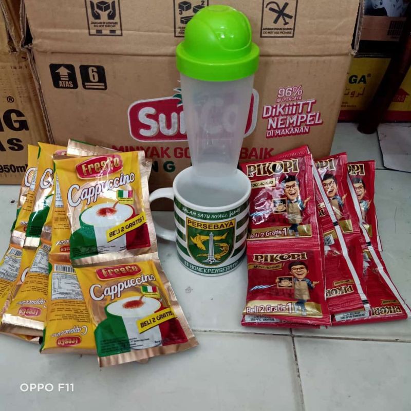 

15pcs Fresco cappucino+10saset pikopi+mug Persebaya