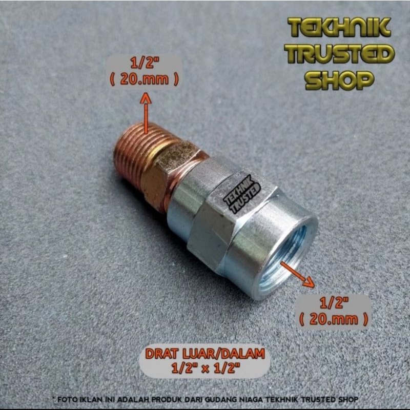 Vlok sok drat luar 1/2" × 1/2" Drat dalam Nepel reducer sambungan Besi