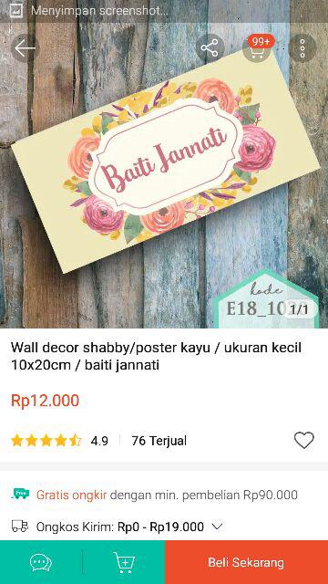 Wall Decor Shabby/poster Kayu / Ukuran Kecil 10x20cm / Baiti Jannati