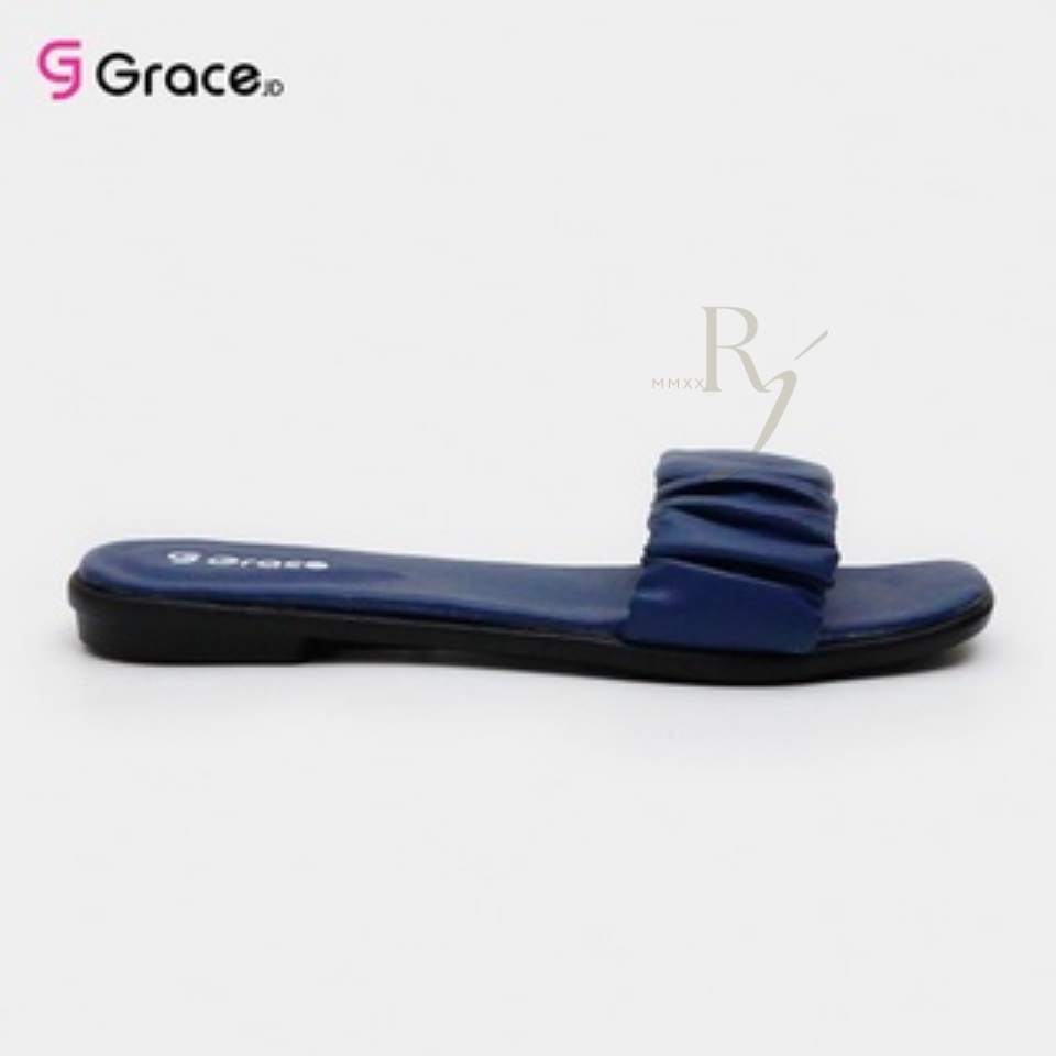 GRACE [CHIKA 01] Sendal Wanita Teplek Kerut/ Sandal Teplek Kokop Kerut/ Sandal Kerut Polos Ariel