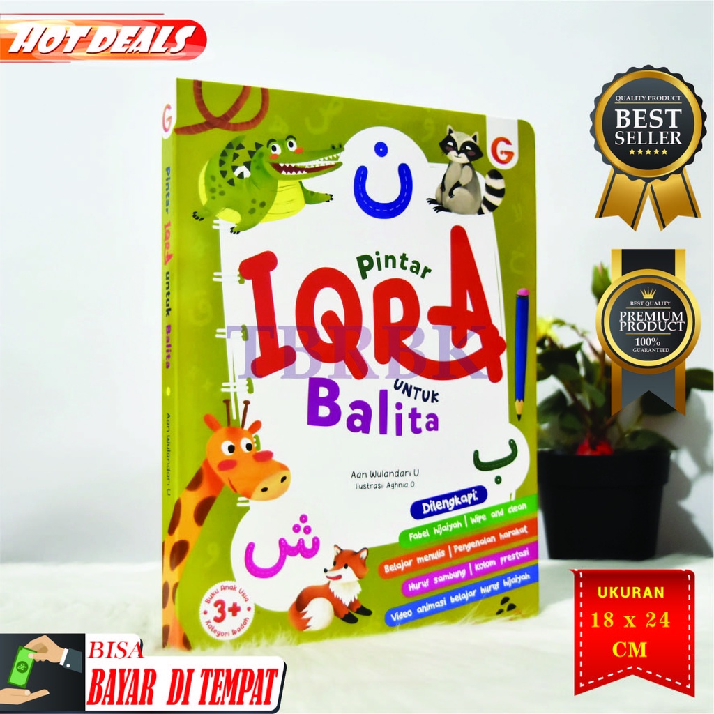 Boardbook Anak - Pintar Iqra 1, Pintar Iqro 1, Pintar Iqra Untuk Balita, Buku Anak Muslim Islami, Iq