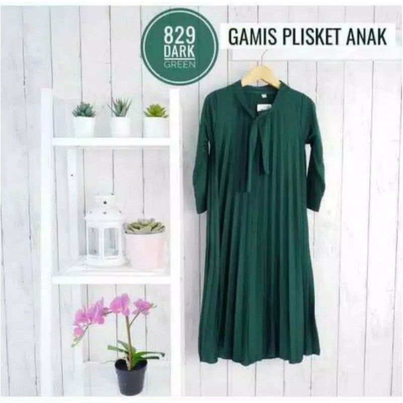 GAMIS PLISKET ANAK PEREMPUAN 3-10 TAHUN / GAMIS ANAK / BAJU MUSLIM ANAK