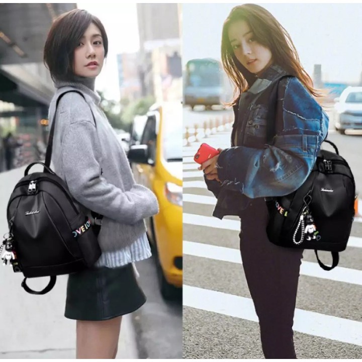 &quot;aurabagss&quot; - Tas Wanita Tas Ransel Wanita &quot;MAMOOKU SHINABU&quot; Style Korea / Ransel Fashion / Ransel Batam / Ransel Wanita Love-Love Multifungsi Terbaru Tahan Air ......Free Gantungan Tas