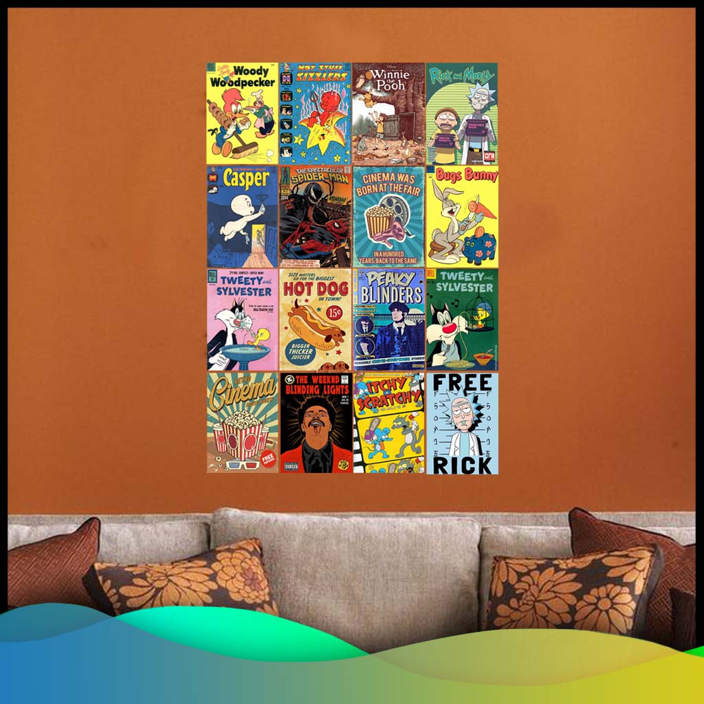 Jual Poster Dinding Cartoon / Wall Decor Aesthetic Cartoon 1 Set Shopee Indonesia