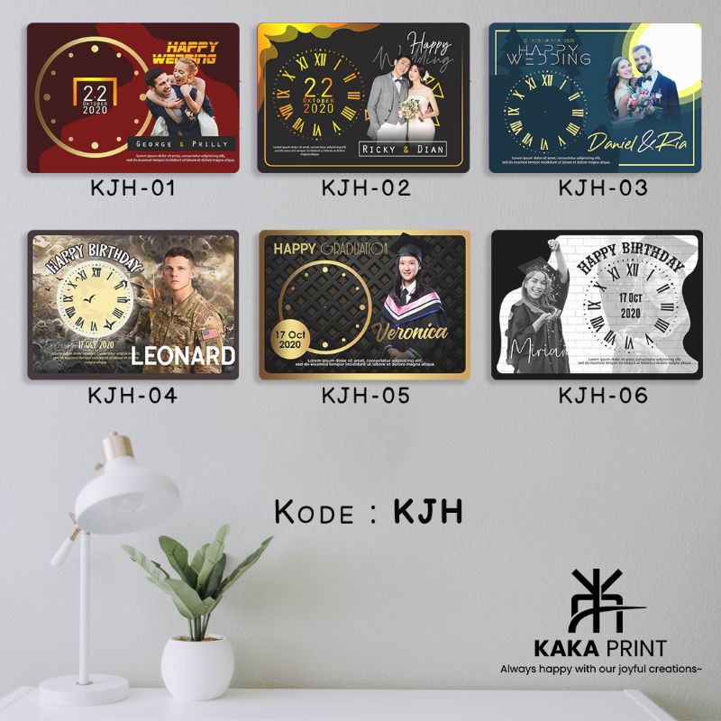 Jam Dinding Custom Papan Mdf 20x30, Kado Unik, Kado Pernikahan