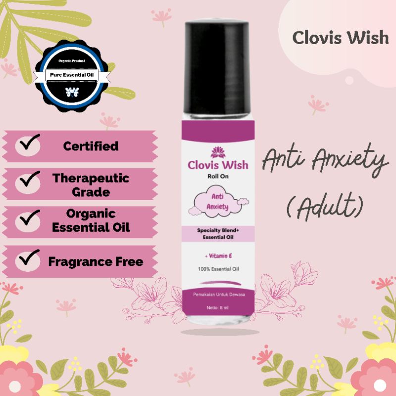 Clovis Wish Anti Anxiety Disorder Meredakan Rasa Cemas altrn cessa Roll On Minyak Oles Essential Oil