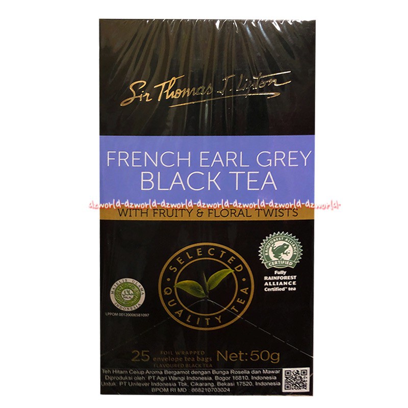 St Thomas  J Lipton Fresh Earl Grey 25bag Black Tea English Breakfast Decaffeinated Green Teh Hitam