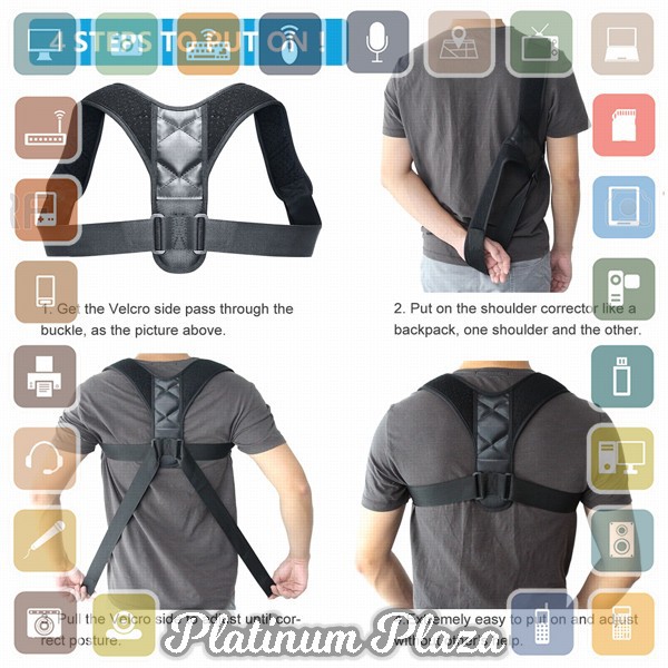 Boodun Tali Body Harness Korektor Postur Punggung Size M - BBJ-15 - Black`183X1E-