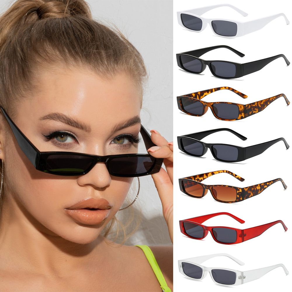 SUBEI Square Retro Sun Glasses Trending Small Frame Small Rectangle Sunglasses Women's Fashion UV400 Eyewear Vintage Narrow Sunglasses-8