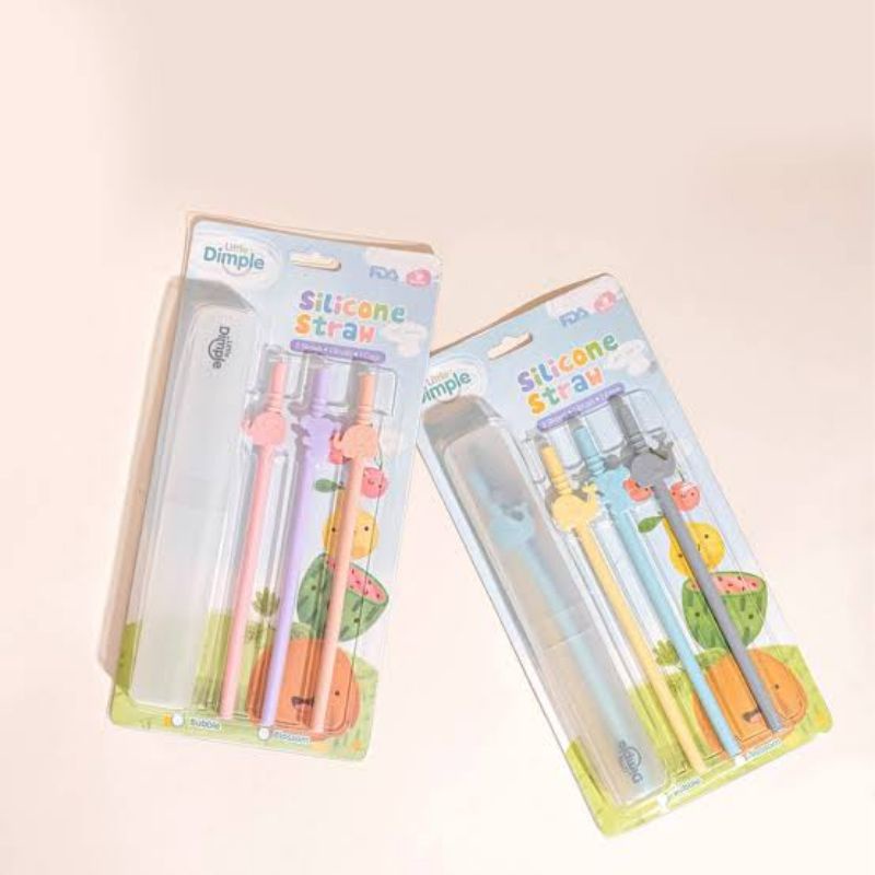 Little Dimple Straw Silicone Clip Baby - Sedotan Minum Silikon Bayi &amp; Anak