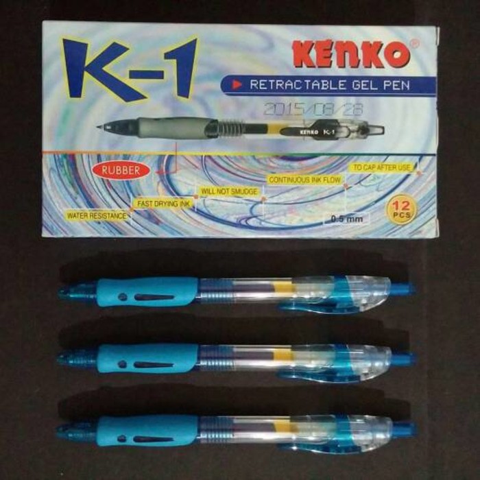 

PULPEN GEL KENKO-K1 BIRU 0.5 MM
