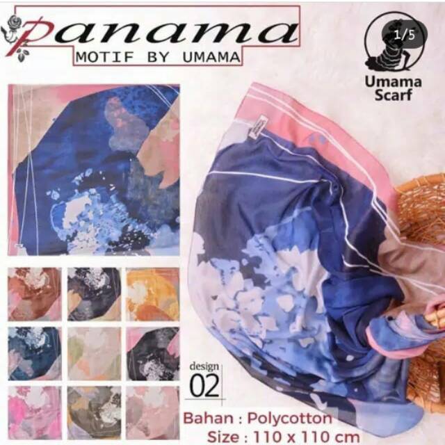 Jilbab segi empat motif bunga