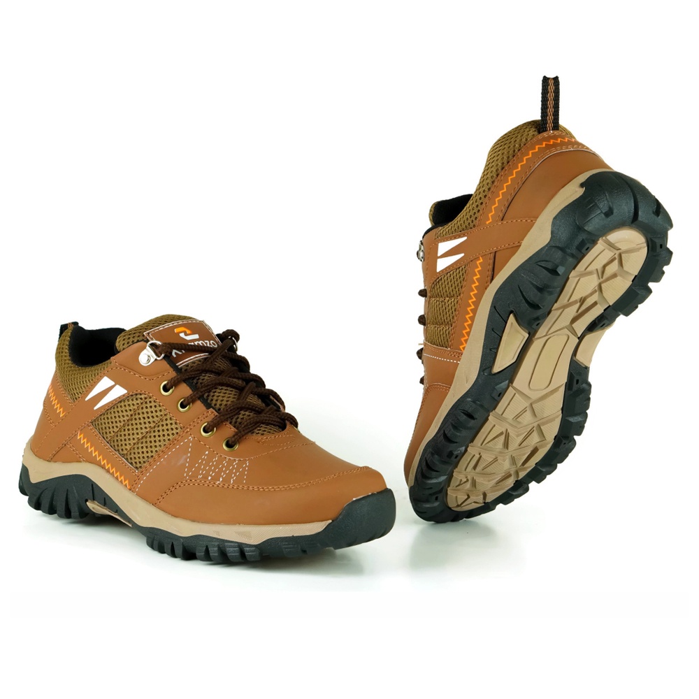 Khamzo Sepatu Sneakers Pria Outdoor Adventure D04 Original Import Kasual Kulit Terbaru-7