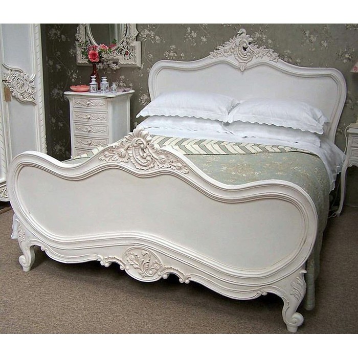 Ranjang ukiran, tempat tidur putih, dipan mewah jepara, tempat tidur mebel jepara