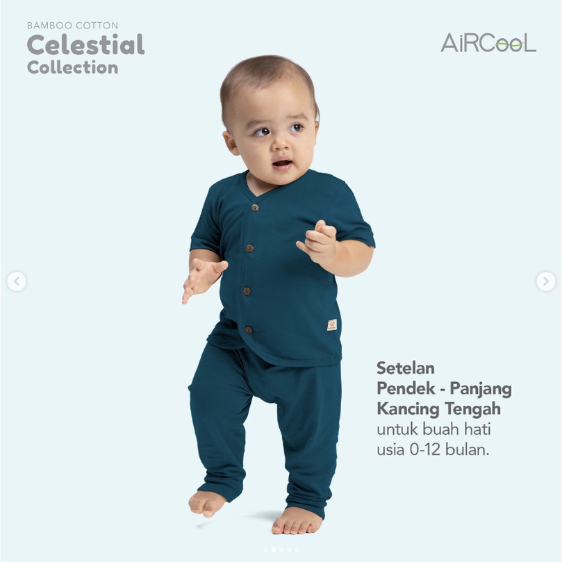 VELVET Stelan Pendek Panjang Celestial Piyama Bamboo Cotton  Size Newborn | S | M | L (1 stel/pack)