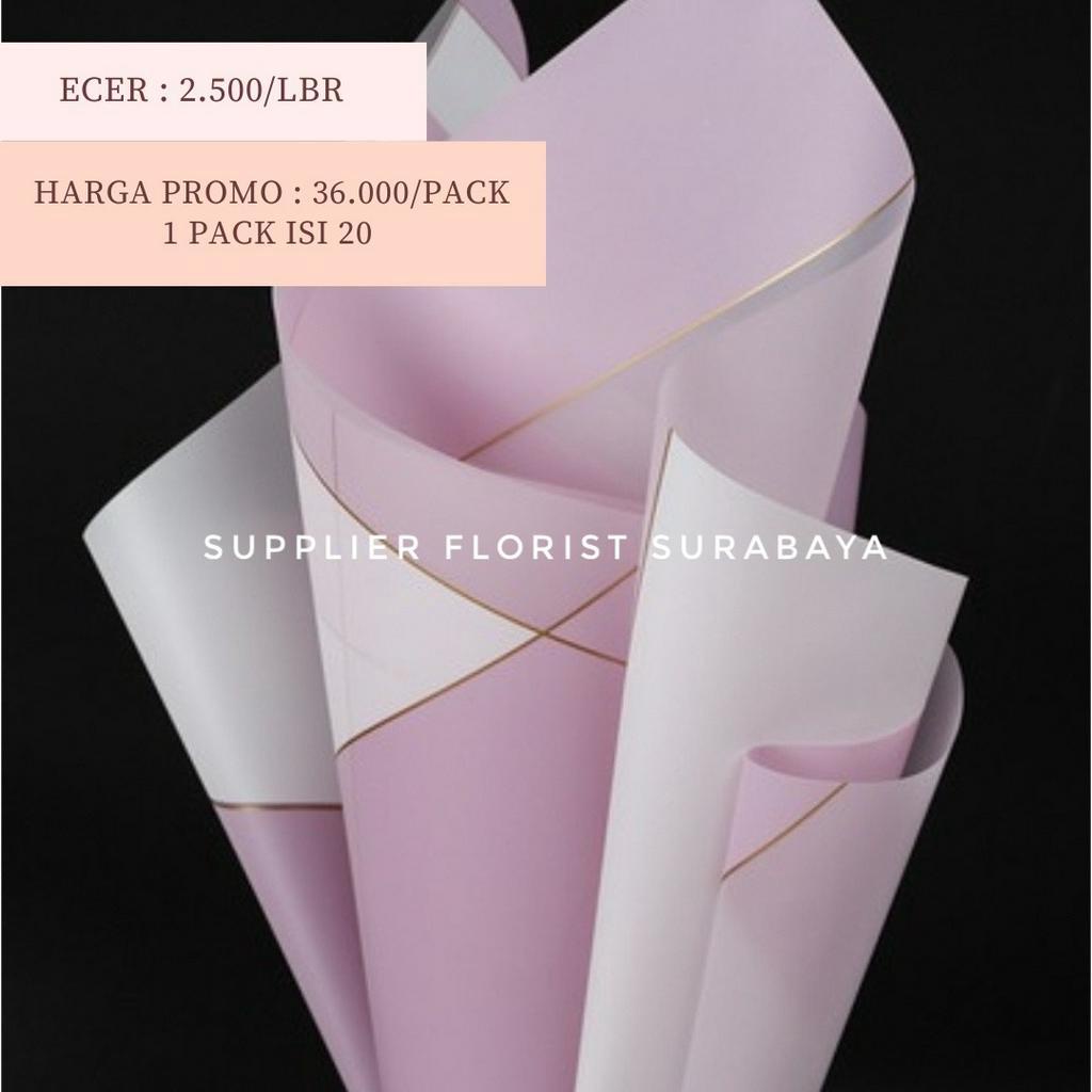 [1 PACK 20 LEMBAR] KERTAS BUNGA CELLOPHANE ABSTRAK GARIS GOLD LINE LIST KERTAS WRAP WARNA SEMBUR KERTAS KOREA STYLE BUKET BUNGA KOREAN DIY FLORIST FLOWER WRAPPING PAPER