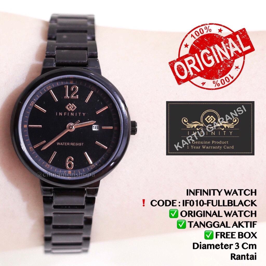 Jam tangan rantai Infinity Original Pria / wanita  anti air tanggal aktif free box free dan batere IF050 IF051