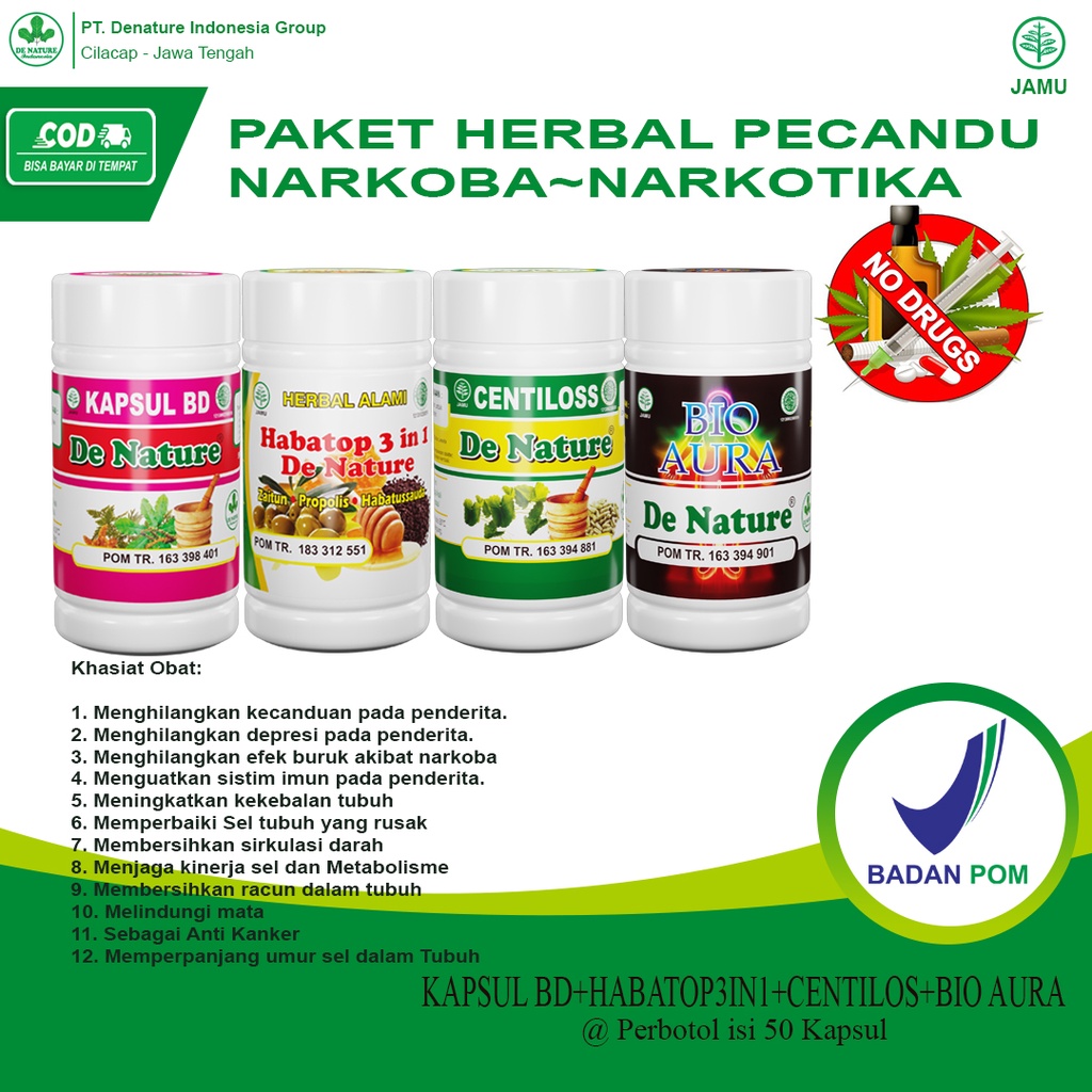 Obat Pecandu Narkoba Herbal De Nature ORIGINAL  penyembuh kecanduan narkoba, narkotika, miras keterg