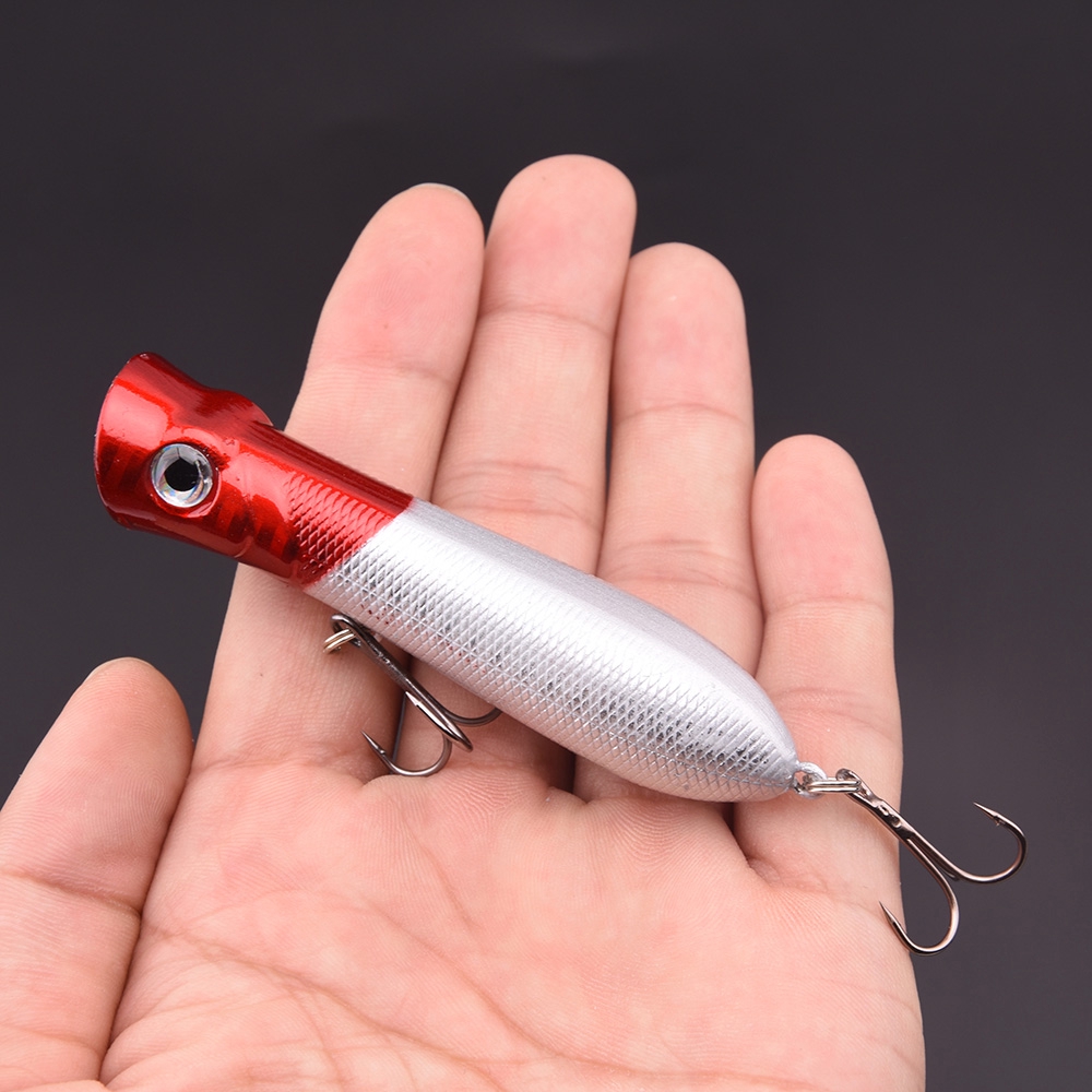 1Pcs New Popper Umpan Pancing 8cm 12g Swimbait Fishing Lure Ikan Bass Wobbler Kail Bait Memancing Tackle