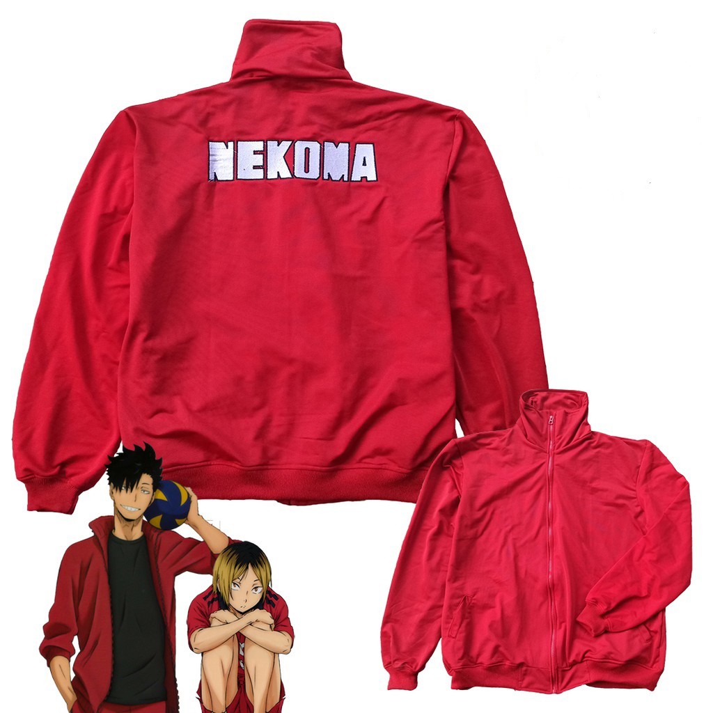 Jaket Anime Haikyuu Karasuno Inarizaki Fukurodani Aoba Johsai Nekoma Anime Cosplay Sporty Premium