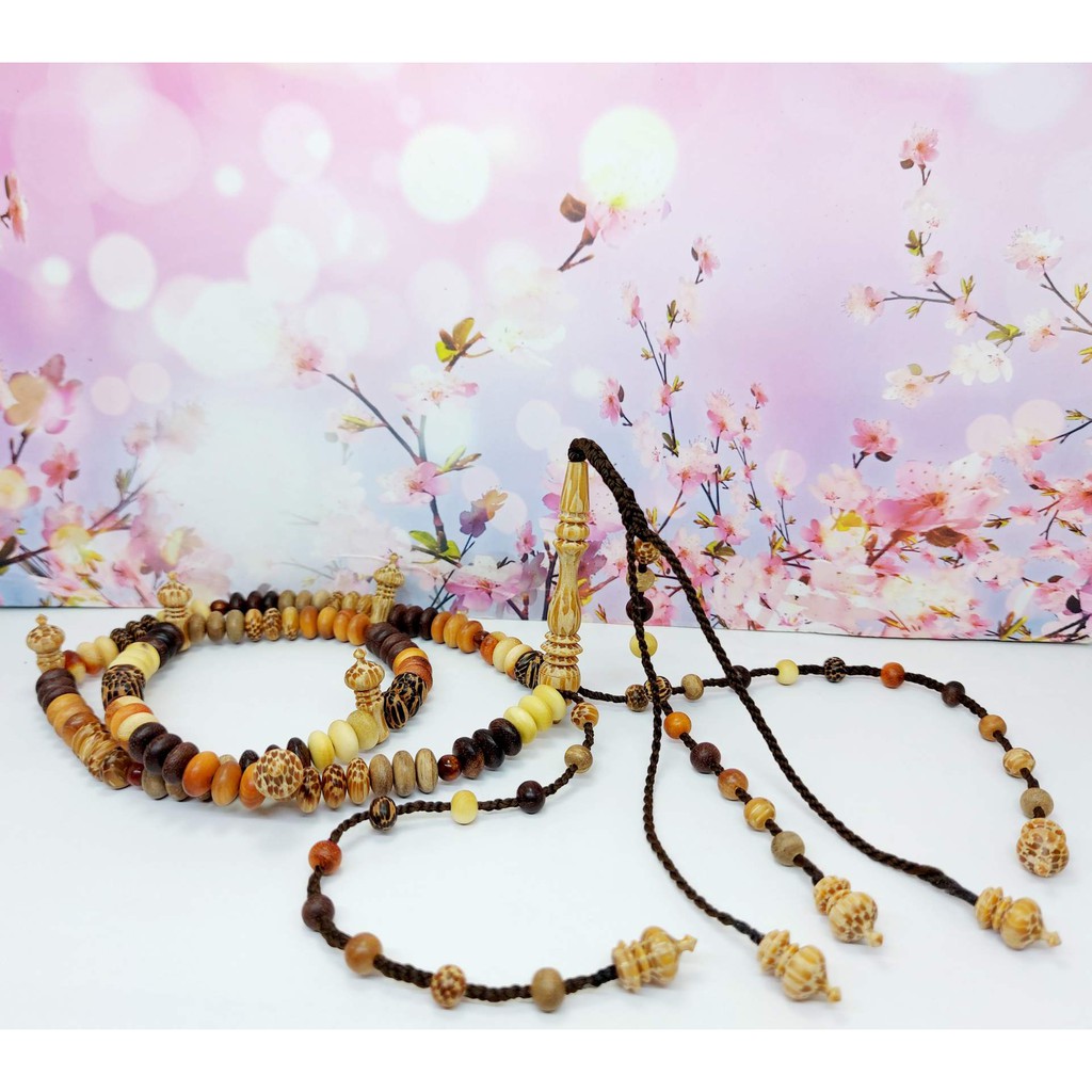 TASBIH TIJANI KOMBINASI KAYU BERTUAH DAN KAYU LANGKAH