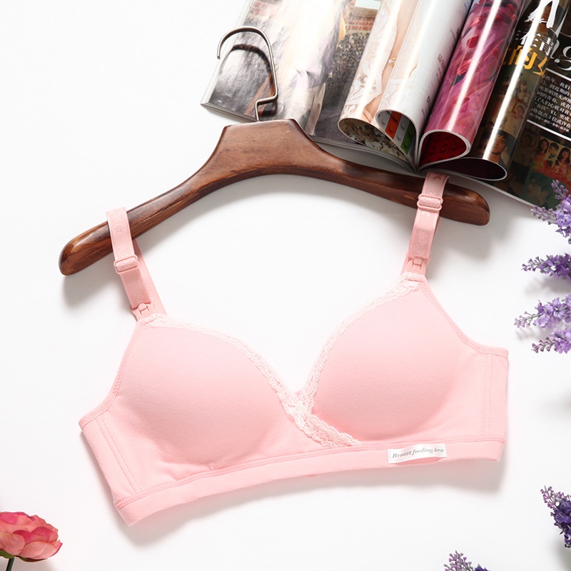 Menyusui Bra Katun Bersalin Menyusui Pakaian Dalam Nirkabel Push Up Bra Y1007