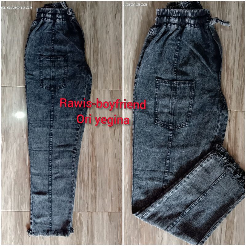 REALPIC BAGGY RAWIS BOYFRIEND JEANS SNOW WASH CELANA JEANS PANJANG WANITA DEWASA FASHION OOTD