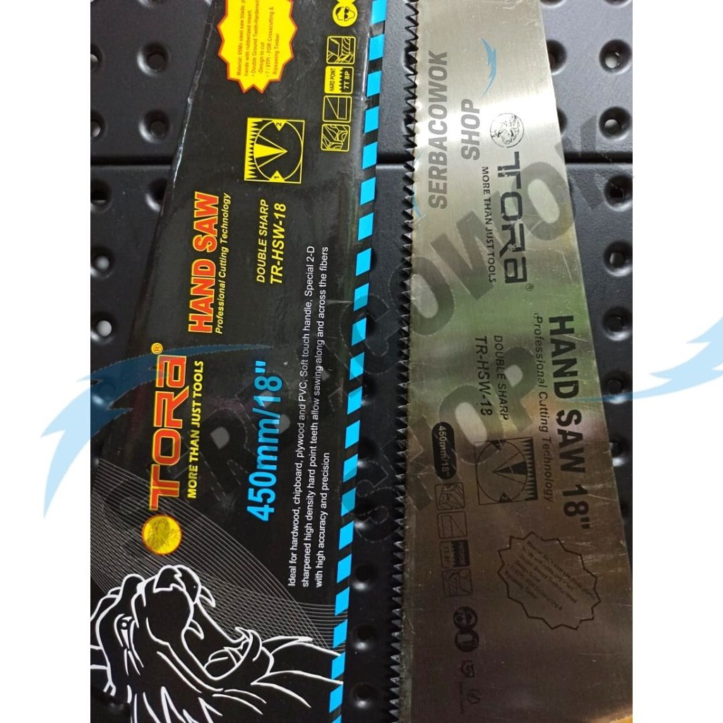 Tora Gergaji Kayu 18 Inch Inci 450 mm Gergaji Potong Hand Saw Wooden Termurah Berkualitas