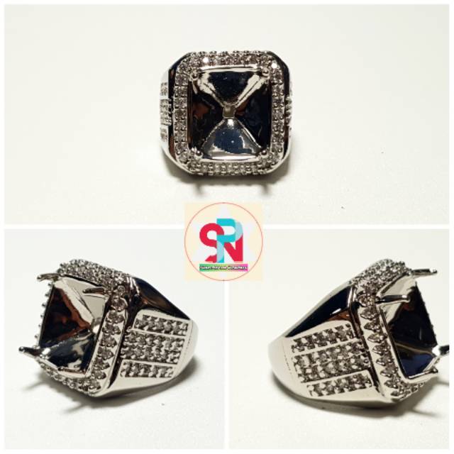 (COD) Ring  Emban Micro Setting Desain Perak Super Full Zirconnya