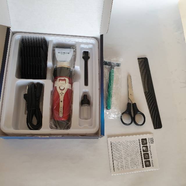 CUKUR RAMBUT SONAR CUKURAN SONAR CHARGE HAIR CLIPPER DENGAN PISAU KERAMIK SN-6011 KLIPER CAS