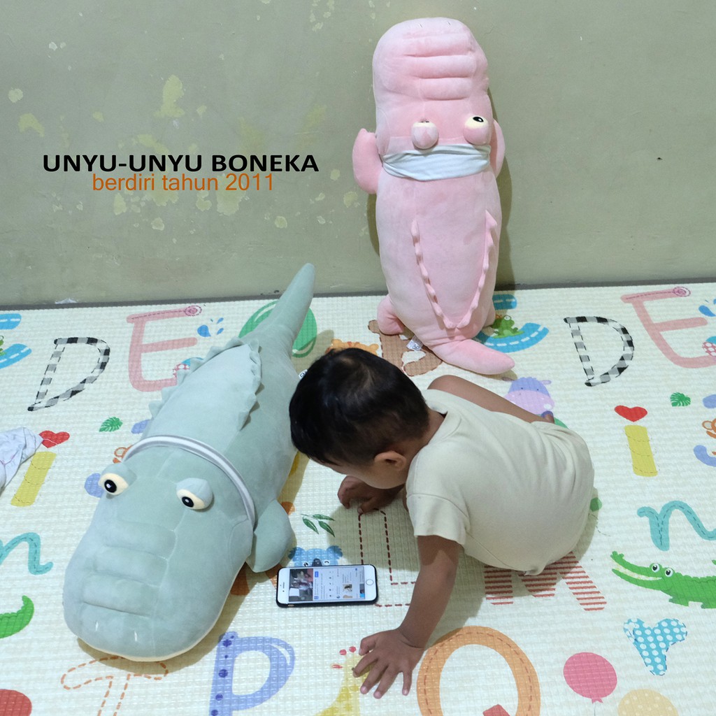 boneka crocodile buaya 50cm lembut animal kado ultah souvenir import