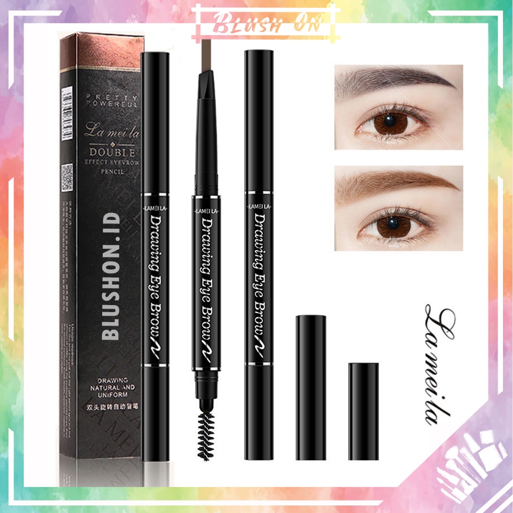 LAMEILA Pensil Alis Double Tahan Lama Double Head Eyebrow Pencil Waterproof Anti Air 789