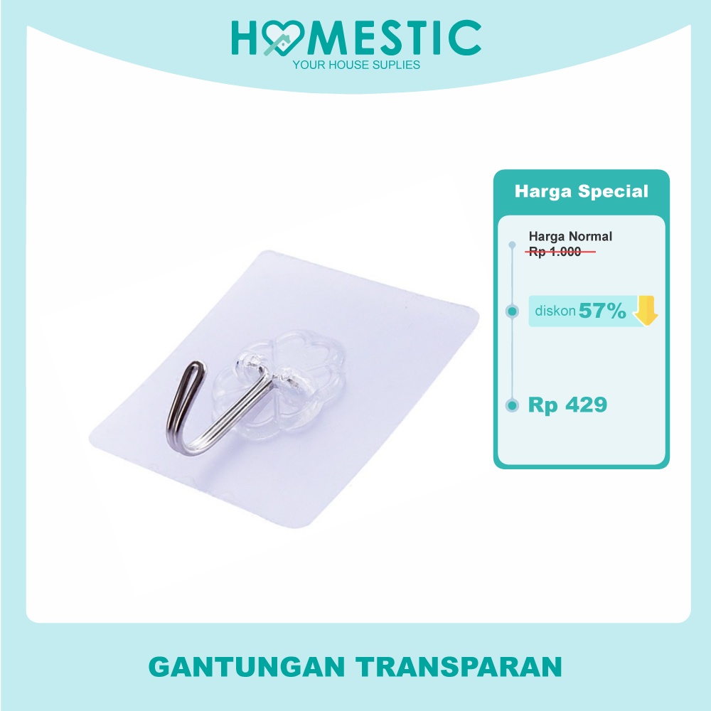 Hook Transparan | Gantungan Handuk Cuci Tangan | Gantungan Baju Dan Tas