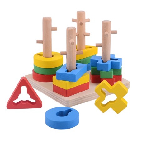 Mainan Kayu GEOMETRY SORTING TOYS - Puzzle Edukasi