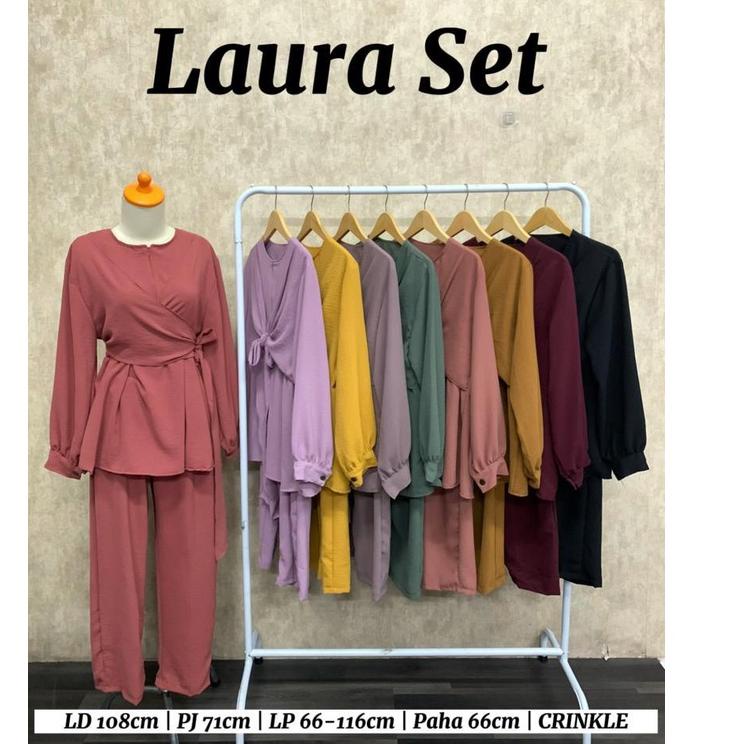 ♕ LAURA SETCEL CRINKLE POLOS LEMBUT ALL SIZE FIT XL BUSUI GROSIR ECER PGMTA ☞