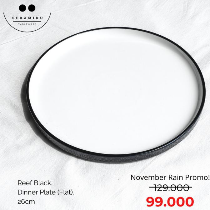 REEF DOTTED BLACK DINNER PLATE PIRING KERAMIK TABLEWARE SET MICROWAVE